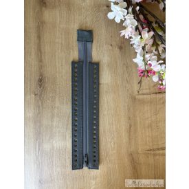 Prémium bőr horgolható cipzár, szürke, 25 cm