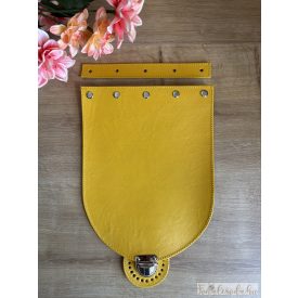 Prémium bőr táskafedél, sárga, 19x25 cm