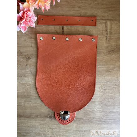 Prémium bőr táskafedél, narancs, 19x25 cm