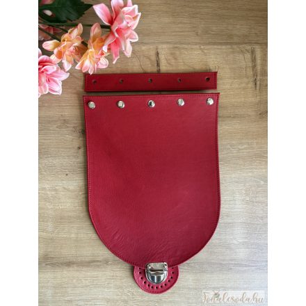 Prémium bőr táskafedél, piros, 19x25 cm