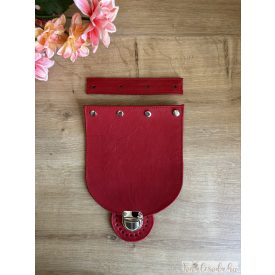 Prémium bőr táskafedél, piros, 15x17 cm