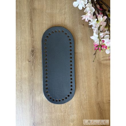 Prémium bőr táska alj, horgolható, szürke, 25x10 cm