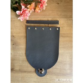 Prémium bőr táskafedél, szürke, 19x25 cm