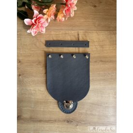 Prémium bőr táskafedél, szürke, 15x17 cm