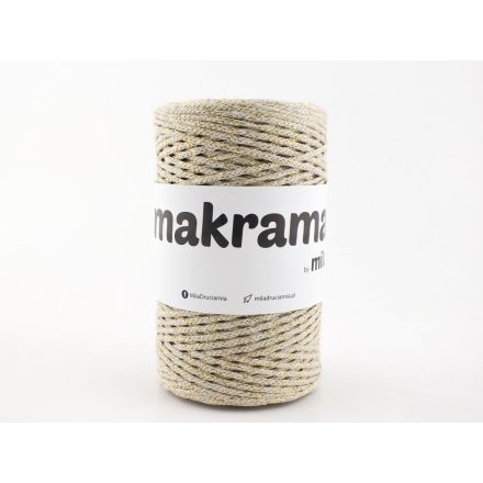 Makramé Fonal Csillogó Arany, Arany, 200m, 2mm, 250g, mg118