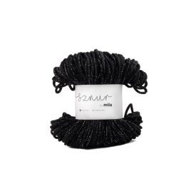   Pamut Zsinórfonal Csillogó Ezüst, Fekete, 100m, 3mm, 260g, pg105