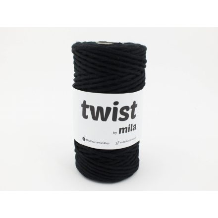 Twist Sodrott Fonal, Fekete, 100m, 3mm, 300g, t002