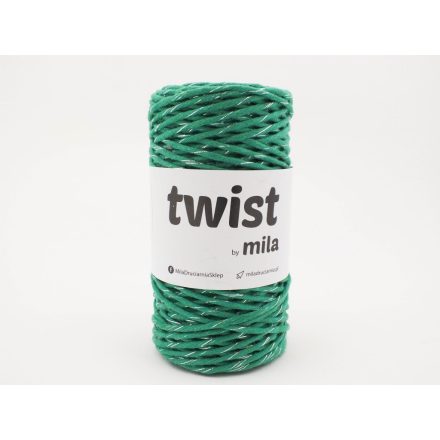 Twist Sodrott Fonal Csillogó Ezüst, Fű, 100m, 3mm, 300g, tg125