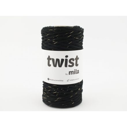 Twist Sodrott Fonal Csillogó Arany, Fekete, 100m, 3mm, 300g, tg202