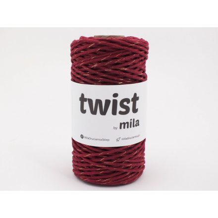 Twist Sodrott Fonal Csillogó Arany, Bordó, 100m, 3mm, 300g, tg221