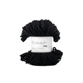   Pamut Zsinórfonal Csillogó Ezüst, Fekete gyöngy, 100m, 5mm, 450g, pg104