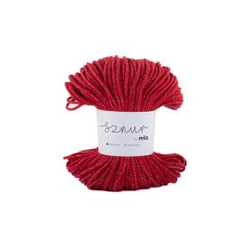   Pamut Zsinórfonal Csillogó Ezüst, piros, 100m, 5mm, 450g, pg112